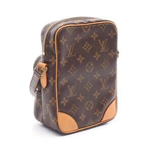 Louis Vuitton Leather Monogram Amazon Brown Shoulder Bag Canvas